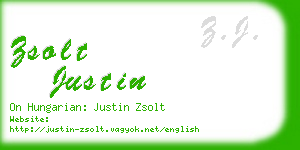 zsolt justin business card